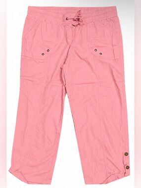 Star Style Women’s Size L Pink Elastic Waist Capri Pants Casual Pull-On